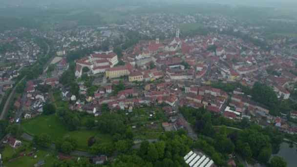 Vue Aérienne Une Ville Centre Historique Allemagne Par Une Journée — Video