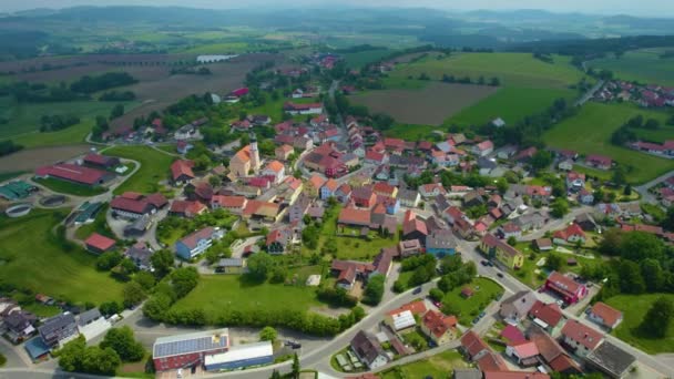 Вид Воздуха Старый Центр Города Германии Солнечный День Весной — стоковое видео