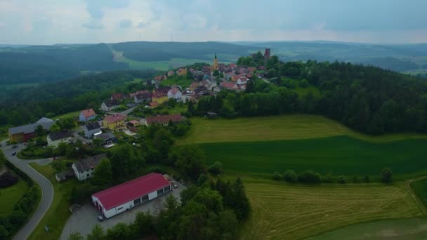 Αεροφωτογραφία Ενός Παλιού Κέντρου Στη Γερμανία Μια Ηλιόλουστη Μέρα Την — Αρχείο Βίντεο
