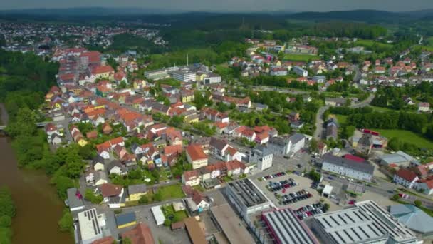 Luchtfoto Van Een Oude Binnenstad Duitsland Een Zonnige Dag Het — Stockvideo