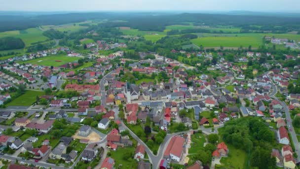 Luchtfoto Van Een Oude Binnenstad Duitsland Een Zonnige Dag Het — Stockvideo