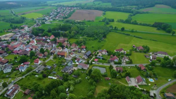 Luftaufnahme Einer Altstadt Deutschland Einem Sonnigen Frühlingstag — Stockvideo