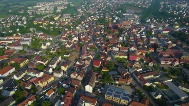 Luchtfoto Van Een Oude Binnenstad Duitsland Een Zonnige Dag Het — Stockvideo