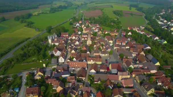 Letecký Pohled Staré Centrum Města Německu Jaře Slunečný Den — Stock video