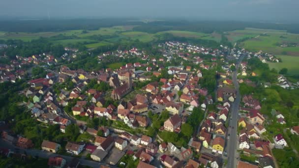 Vista Aérea Casco Antiguo Alemania Día Soleado Primavera — Vídeo de stock