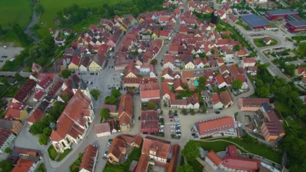 Vista Aérea Una Ciudad Alemania Día Soleado Primavera — Vídeos de Stock