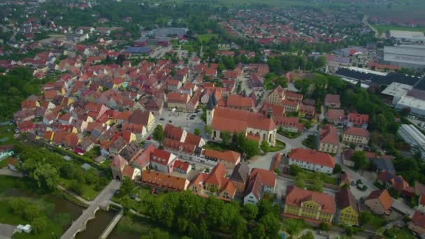 Vista Aérea Una Ciudad Alemania Día Soleado Primavera — Vídeo de stock