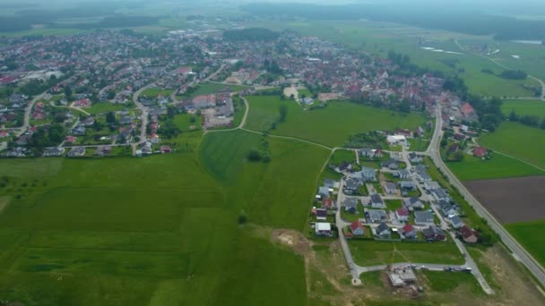 Légi Felvétel Egy Németországi Városról Egy Napsütéses Tavaszi Napon — Stock videók