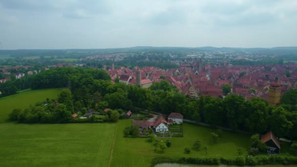 Flygfoto Över Stad Tyskland Solig Dag Våren — Stockvideo