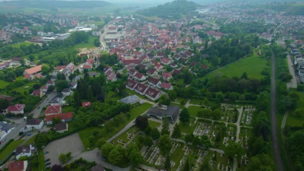 Almanya Bir Şehrin Havadan Görünüşü Baharın Güneşli Bir Gününde — Stok video