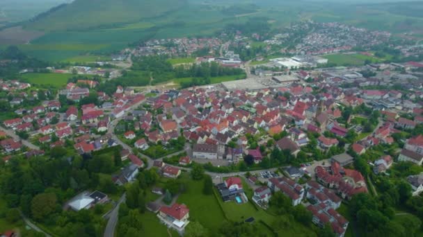 Luftaufnahme Einer Stadt Deutschland Einem Sonnigen Frühlingstag — Stockvideo