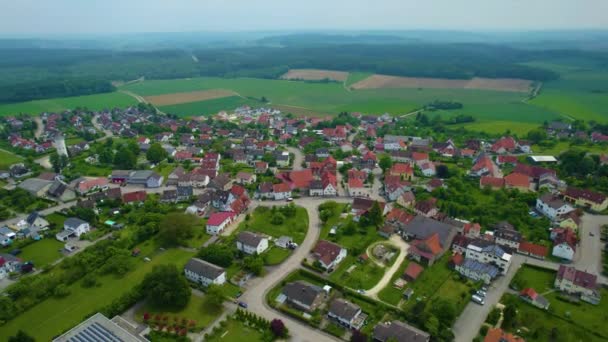 Vista Aérea Una Ciudad Alemania Día Soleado Primavera — Vídeos de Stock