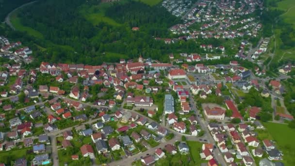 Vista Aérea Una Ciudad Alemania Día Soleado Primavera — Vídeos de Stock