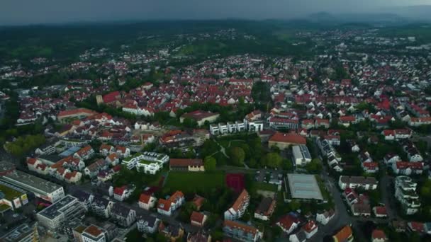 Luchtfoto Van Een Stad Duitsland Een Zonnige Dag Het Voorjaar — Stockvideo