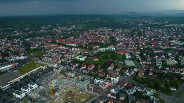 Вид Воздуха Город Германии Солнечный День Весной — стоковое видео