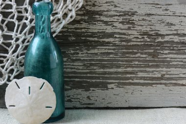 Rustik ahşap ve dekoratif Balık tutma Ne ile deniz temalı arka plan