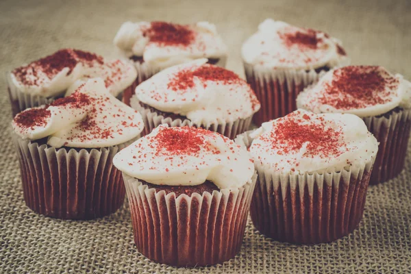 Cupcake con backgound rustico — Foto Stock