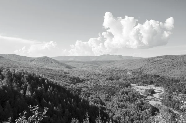 Foto en blanco y negro Holdomi, bolsas del tesoro, Rusia — Foto de Stock