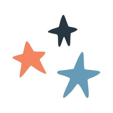 Vektör illüstrasyonu: eldeki yıldızlar hygge biçimi.