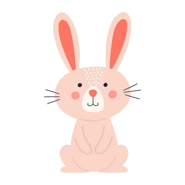 Sevimli tavşan. Paskalya tavşanı. Beyaz bir arka planda izole edilmiş. Çocuklar ve diğer tasarım için çizgi film karakteri. — Stok Vektör