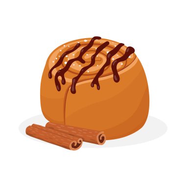 Fırın ürünleri. Bir somun ekmek. Tarçınlı ve kremalı. Tarçın.