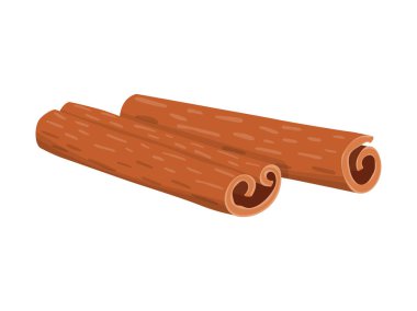 Tarçın çubukları. Beyaz arkaplanda vektör çizimi izole edildi. Menü, web sitesi, tarifler ve daha fazlası için resim.