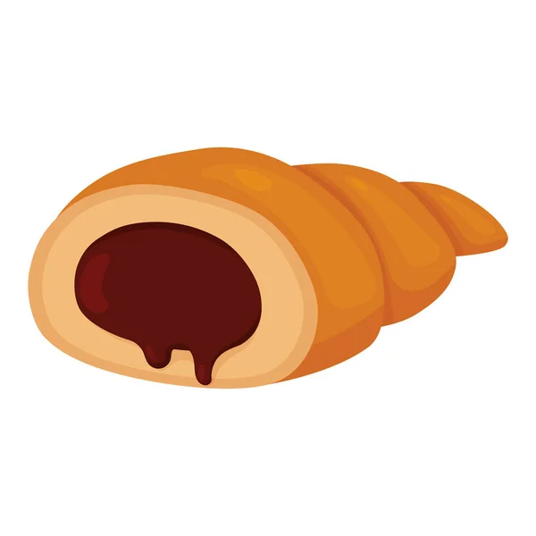 Corta el croissant. Ilustración vectorial de pasteles dulces aislados sobre fondo blanco. Ilustración para el sitio, catálogo, menú y más. — Archivo Imágenes Vectoriales