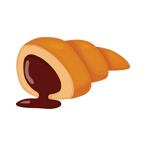 Corta el croissant. Ilustración vectorial de pasteles dulces aislados sobre fondo blanco. Ilustración para el sitio, catálogo, menú y más. — Archivo Imágenes Vectoriales