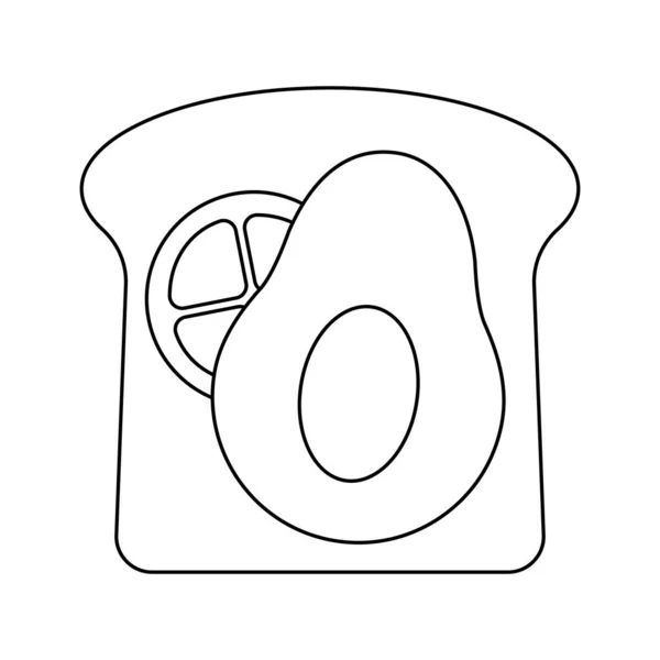 Logo avec tomate, avocat et pain. Logo pour un magasin d'aliments naturels. — Image vectorielle