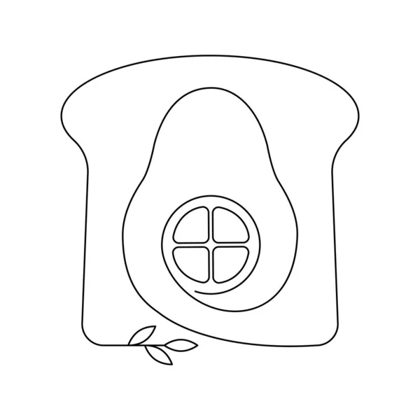 Λογότυπο με ντομάτα, αβοκάντο και ψωμί. Λογότυπο για κατάστημα υγιεινής διατροφής. — Διανυσματικό Αρχείο