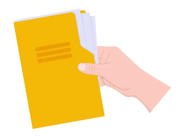 Elinde belgeli sarı bir klasör var.. 