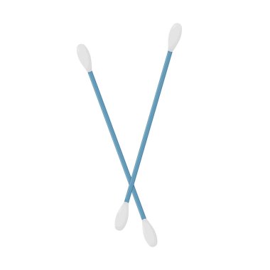 Pamuk tomurcukları. Beyaz arkaplanda izole edilmiş kozmetoloji araçları illüstrasyon.