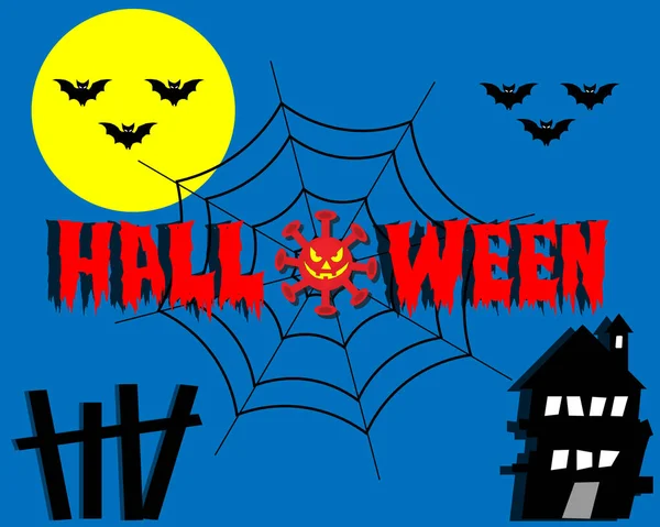 Happy Halloween Day Halloween Covid Pandemic Happy Halloween Card Template — стоковое фото