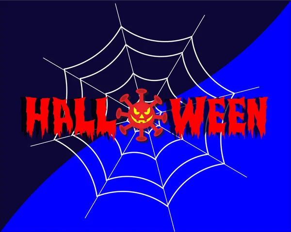 Happy Halloween Day Halloween Podczas Pandemii Happy Projekt Szablonu Karty — Wektor stockowy