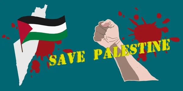 Palestina Vive Importante Movimiento Protestando Por Reivindicación Del Racismo Igualdad — Vector de stock