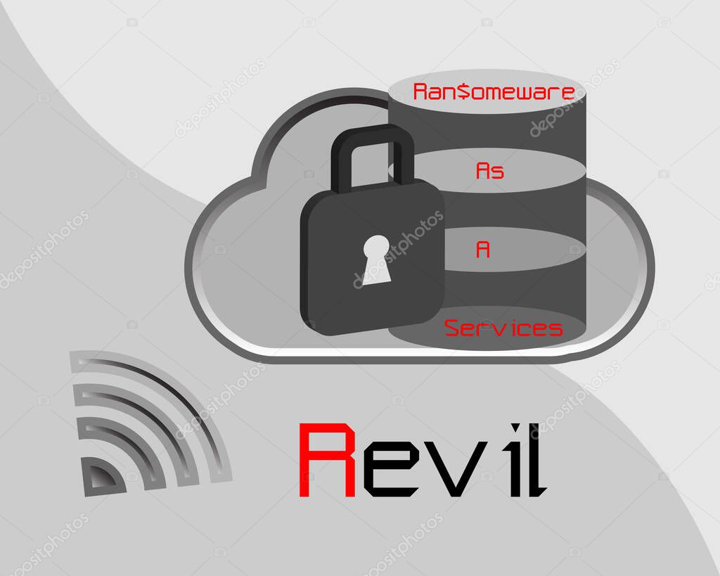 Revil is a type of ransomware that using as a services in attacking unsuspected victim. Cyber security concept.