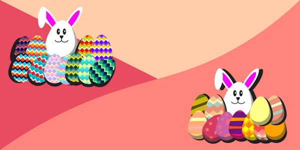 Sada Veselých Velikonočních Vajec — Stockový vektor