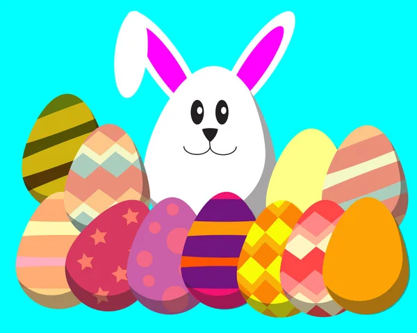Conjunto Huevos Pascua Feliz — Vector de stock