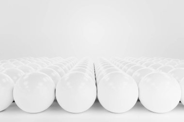 Soyut illüstrasyon saçmalıkları. Organik küreleri olan gerçekçi bir 3 boyutlu arka plan. Moda kapağı ya da afiş tasarım şablonu. 3 Boyutlu Hazırlama.