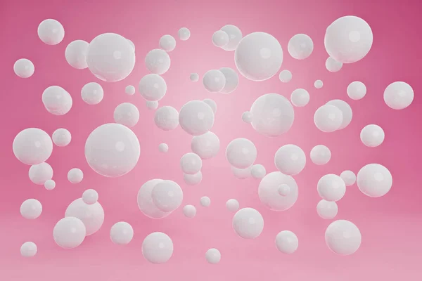 Soyut illüstrasyon saçmalıkları. Organik küreleri olan gerçekçi bir 3 boyutlu arka plan. Moda kapağı ya da afiş tasarım şablonu. 3 Boyutlu Hazırlama.