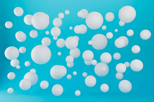 Soyut illüstrasyon saçmalıkları. Organik küreleri olan gerçekçi bir 3 boyutlu arka plan. Moda kapağı ya da afiş tasarım şablonu. 3 Boyutlu Hazırlama.