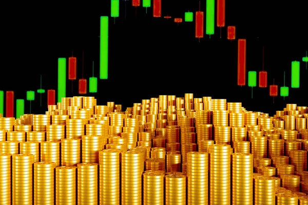 Reihen Angeordnete Golddollar Münzen Kann Als Hintergrund Zusammenhang Mit Finanzen — Stockfoto