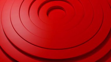 Soyut uzayda dönen temiz kırmızı daire halkalarının canlandırması