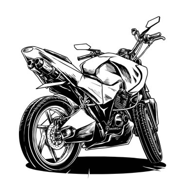 Modifiye motosiklet illüstrasyonunun vektörü