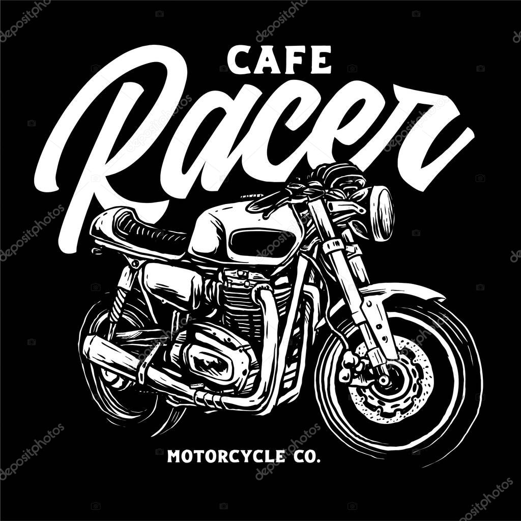 vector of classic custom motorcycle illustration