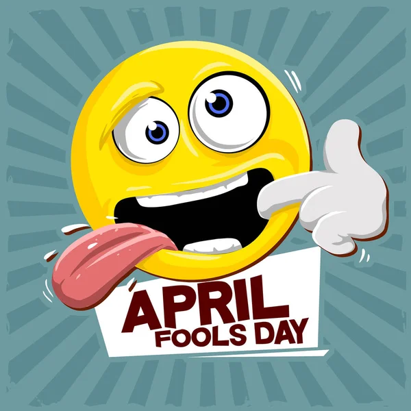 Αστείο Emoticon Για Γιορτάσουν April Ανόητοι Ημέρα — Διανυσματικό Αρχείο