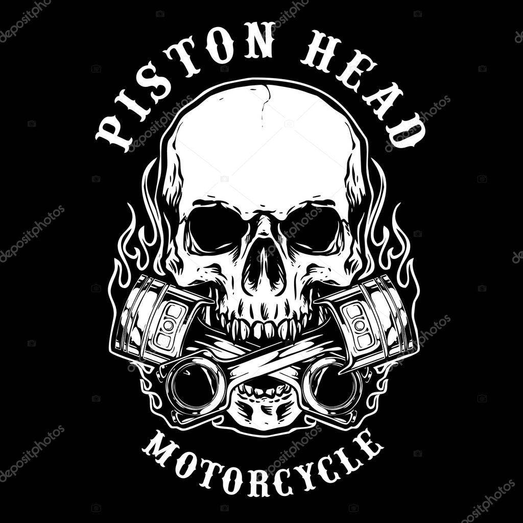 vector of skull biker badge logo illustration
