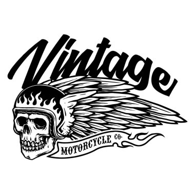 Kanat amblemli kafatası vektörü