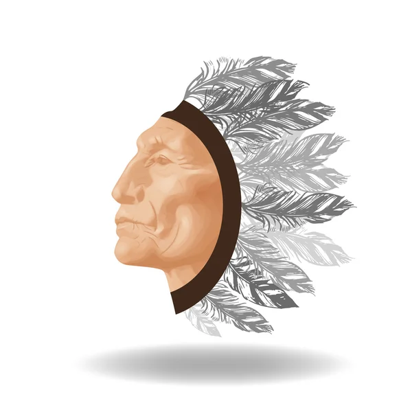 O rosto do índio americano — Fotografia de Stock