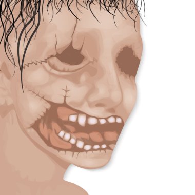 Ölü adamın yüzü Cadılar Bayramı için